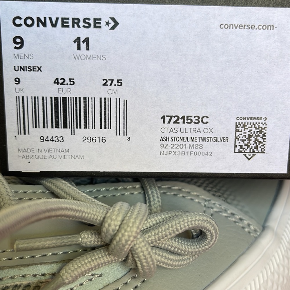 Converse 172153C
CTAS ULTRA OX
ASH STONE/LIME TWIST/SILVER
Men’s sneakers - Picture 16 of 16